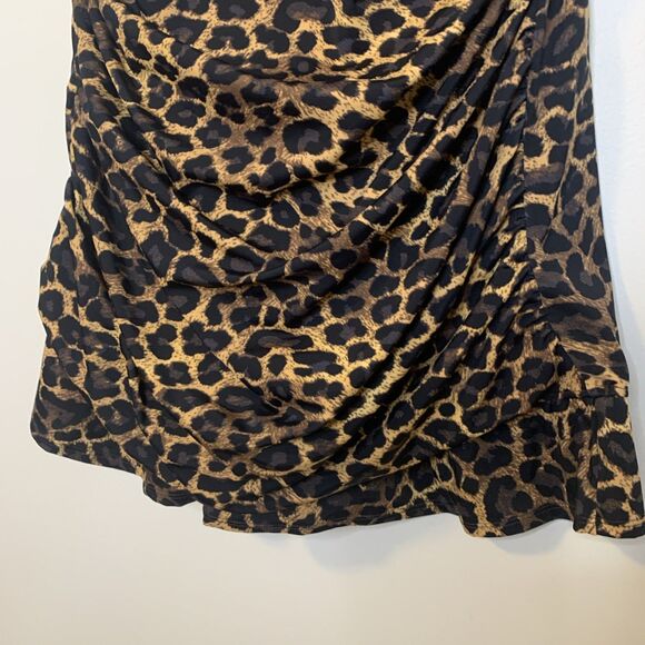 D & Co Beach Swimsuit Leopard Print One Piece Dress Tank - Size 14 - Picture 4 of 13